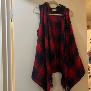 Red and Blue Hooded vest